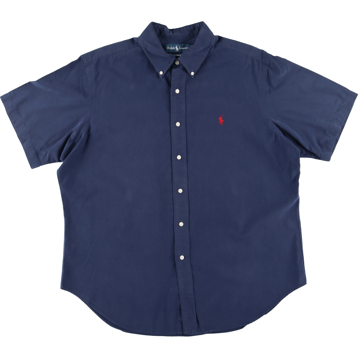 古着 ラルフローレン Ralph Lauren CLASSIC FIT 半袖 ボタンダウンシャツ メンズXL /eaa441292_画像1