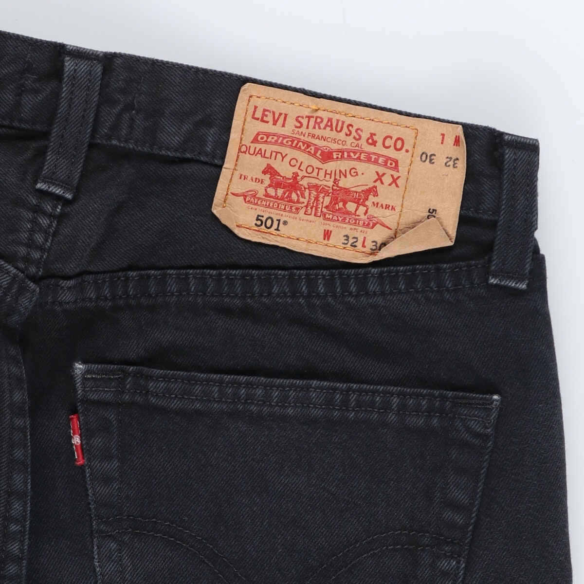 古着 リーバイス Levi's リーバイス501 STRAIGHT LEG BUTTON-FLY 後染め ブラックデニム ストレートデニムパンツ メンズw32 /eaa444964_画像3