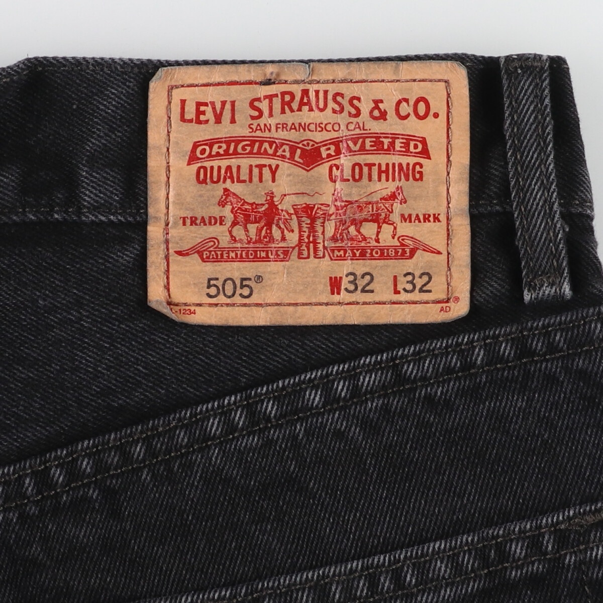 古着 リーバイス Levi's 505 REGULAR FIT ブラックデニム テーパードデニムパンツ メンズw34 /eaa446120_画像3