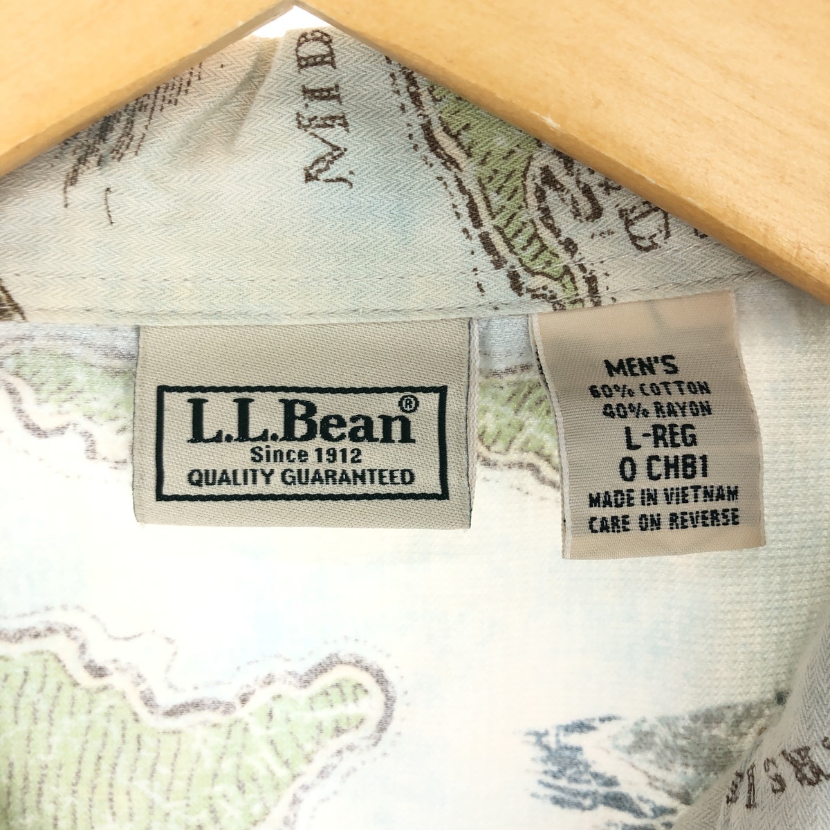 古着 エルエルビーン L.L.Bean 総柄 半袖 オープンカラー シャツ メンズL /eaa441450_画像3