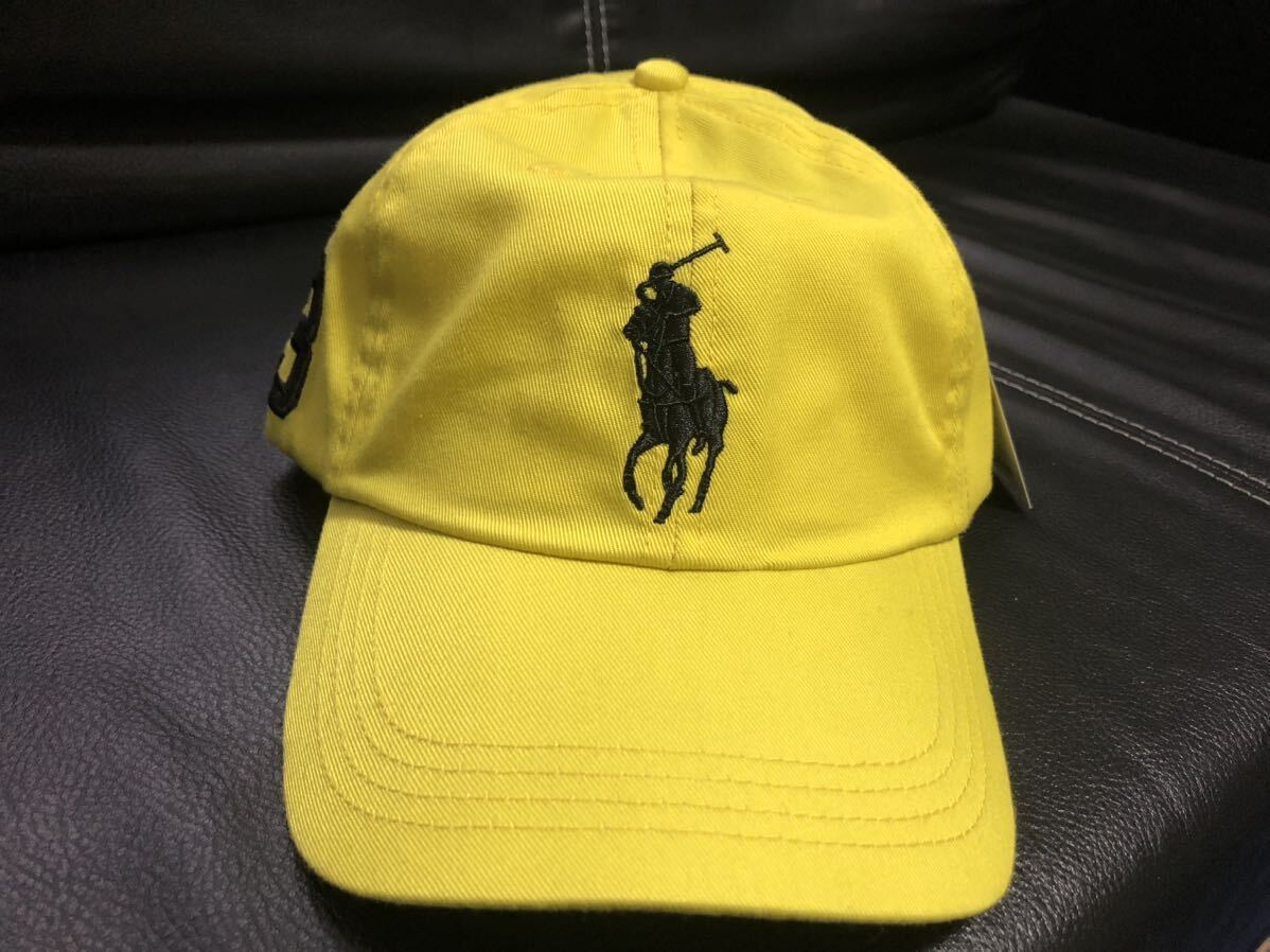 　ポロ　ラルフ　ローレン　Polo Ralph Lauren Cap 帽子　イエロー　黄色　男女用　黒　刺繍入　フリーサイズ_画像2