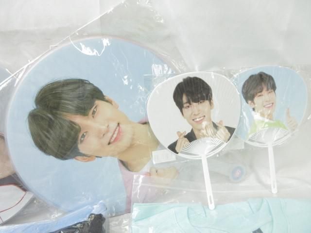 [ including in a package possible ] secondhand goods ..SEVENTEENwon T-shirt L size "uchiwa" fan can badge towel etc. goods set 