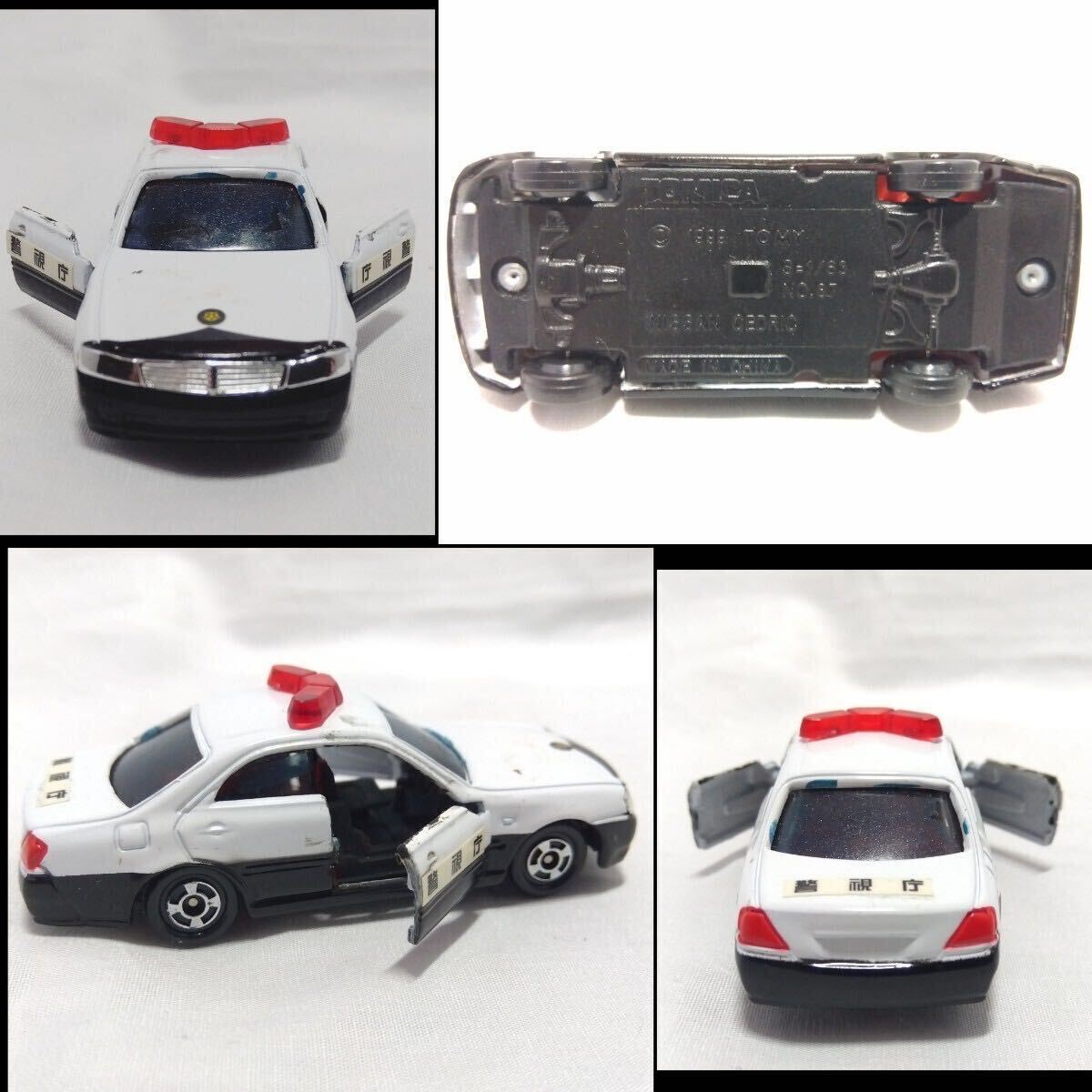 ②トミカ パトカー 8台セット 日産 CIMA スカイラインGT-R R33 CEDRIC TOYOTA クラウン マジェスタ SOARER SPRINTER TRUENO 旧車の画像3