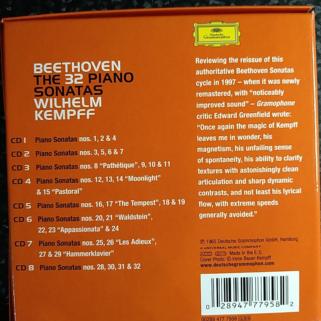 d（8CD 独盤）ケンプ　ベートーヴェン　ピアノ・ソナタ全集　Kempff Beethoven Piano Sonatas_画像2