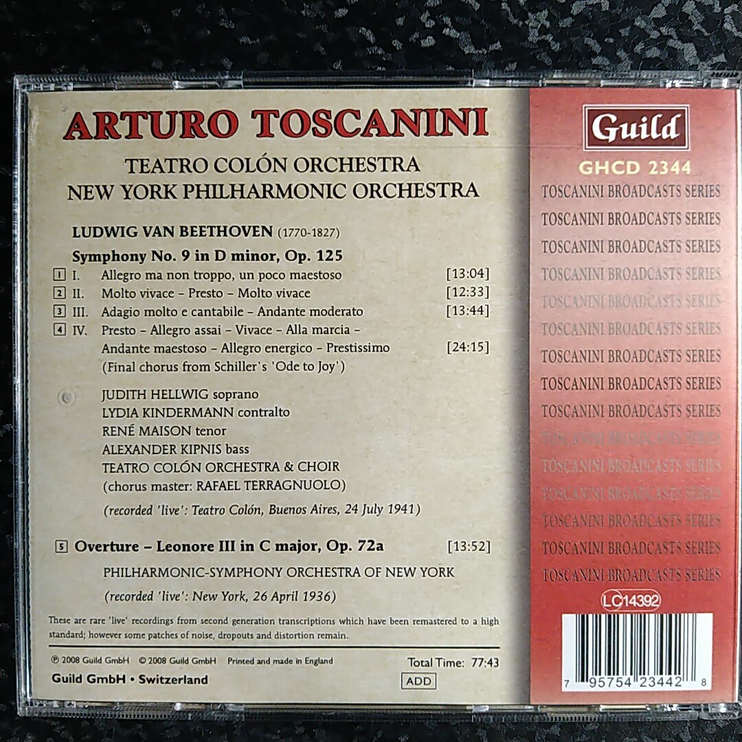 d（Guild）トスカニーニ　ベートーヴェン　交響曲第9番　合唱付　Toscanini Beethoven Symphony No.9 1941_画像2