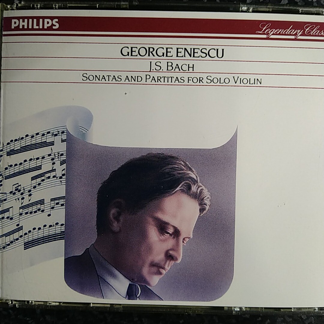 d（国内初期盤 2CD）エネスコ　バッハ　無伴奏ヴァイオリンのためのソナタ＆パルティータ　Enescu Bach Sonatas Partitas_画像1