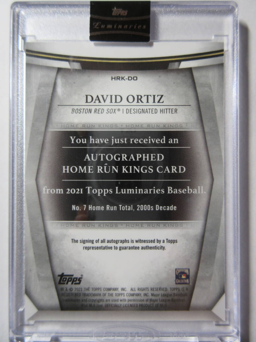 2021 Topps Luminaries Baseball Autographed Home Run Kings David Ortiz 15/15 デビッド・オルティーズ サイン ツインズ レッドソックス の画像2