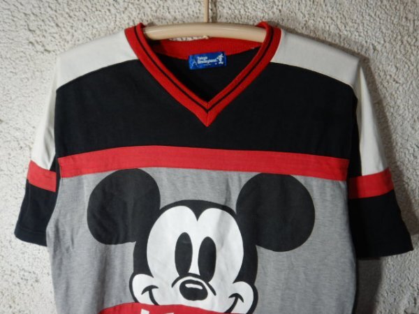 ｎ8923　レア　MICKEY MOUSE　東京　ディズニー　ランド　半袖　切り替え　デザイン　tシャツ　ミッキー　マウス　ビンテージ　vintage_画像2