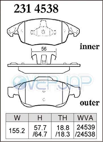 M2314538 / 2154922 DIXCEL Mタイプ ブレーキパッド 1台分セット CITROEN(シトロエン) C4(B7) B7HN02 2015/7～ 1.2 TURBO_画像2