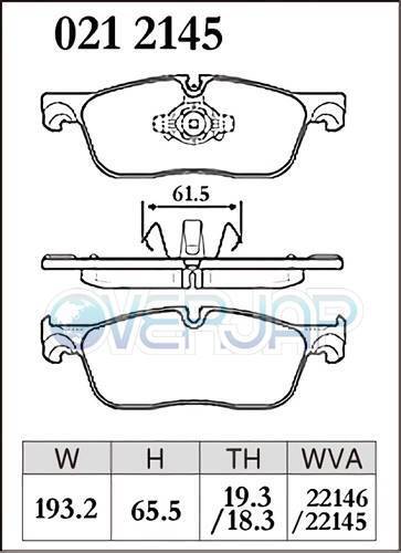 X0212145 / 0252142 DIXCEL Xタイプ ブレーキパッド 1台分セット ランドローバー RANGE ROVER EVOQUE LV2A 2015/9～ 2.0 TURBO_画像2