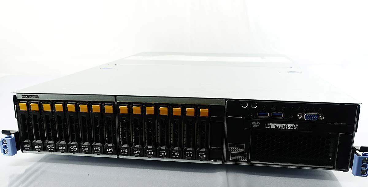 2U ラックサーバー/NEC Express5800/R120g-2E N8100-2442Y/Xeon E5-2650 v4 x2基/メモリ128GB/HDD300GBx5 1.2TBx10/OS無/サーバ S042412の画像1