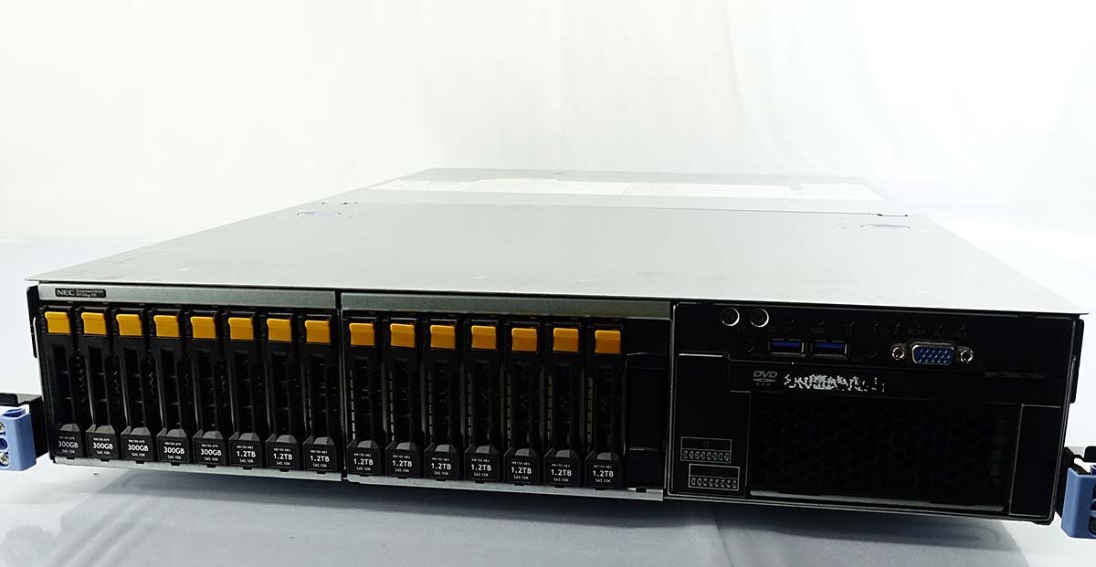 2U ラックサーバー/NEC Express5800/R120g-2E N8100-2442Y/Xeon E5-2650 v4 x2基/メモリ128GB/HDD300GBx4 1.2TBx10/OS無/サーバ S042413の画像2