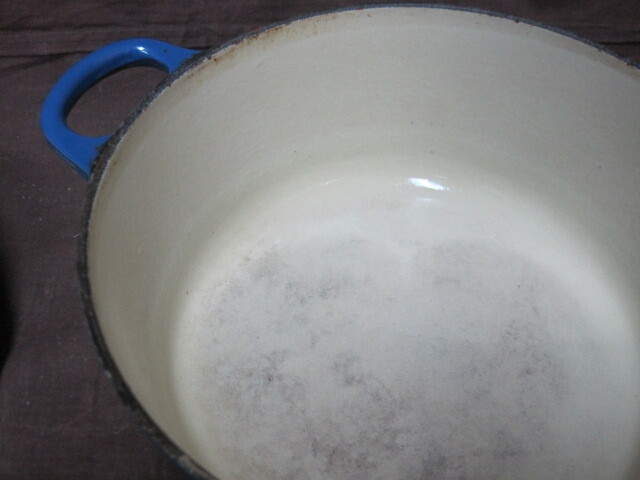 【A123】LE CREUSET ル・クルーゼ 両手鍋 ココット ロンド 22cm ホーロー鍋 調理器具 ブルー の画像5