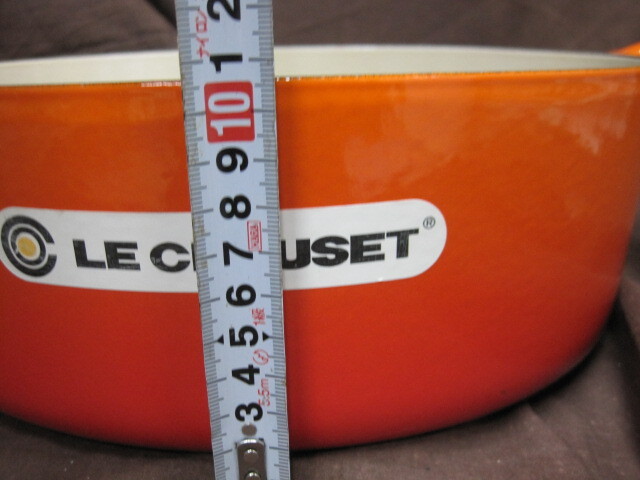 【A125】LE CREUSET ル・クルーゼ ココットオーバル 両手鍋 27cm オレンジ ホーロー鍋の画像7