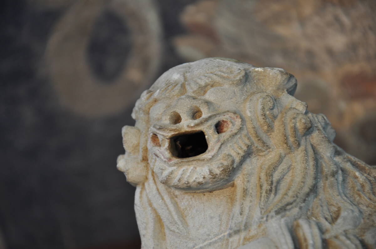 唐物　石彫刻獅子置物香炉蓋　共箱中国美術_画像4
