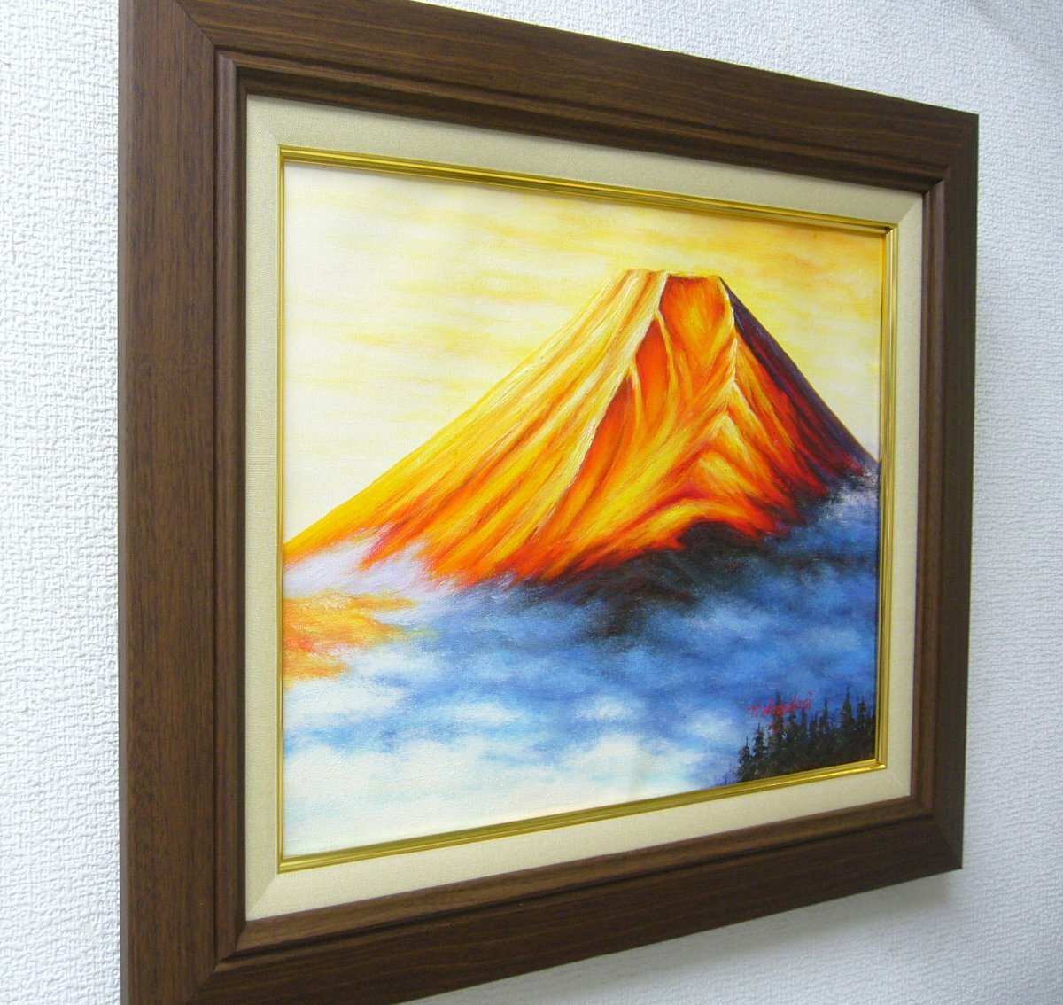 絵画 油絵 作者不詳 肉筆油絵 風景画 富士山 送料無料