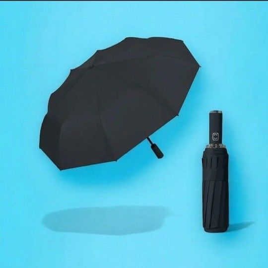 ブラック　 晴雨兼用 傘 雨傘 折り畳み傘 日傘 大きい 黒 自動開閉 シンプル
