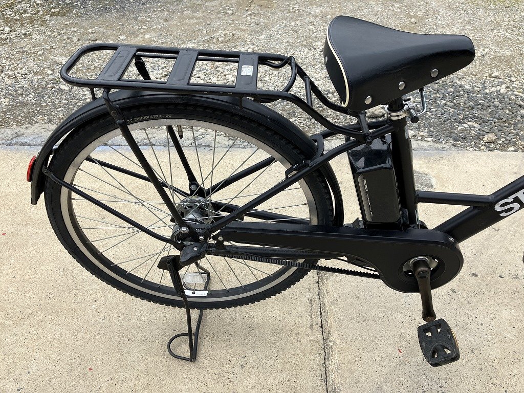F7 used electric bike 1 jpy outright sales! Bridgestone step cruise black delivery Area inside is postage 3800 jpy . delivery 