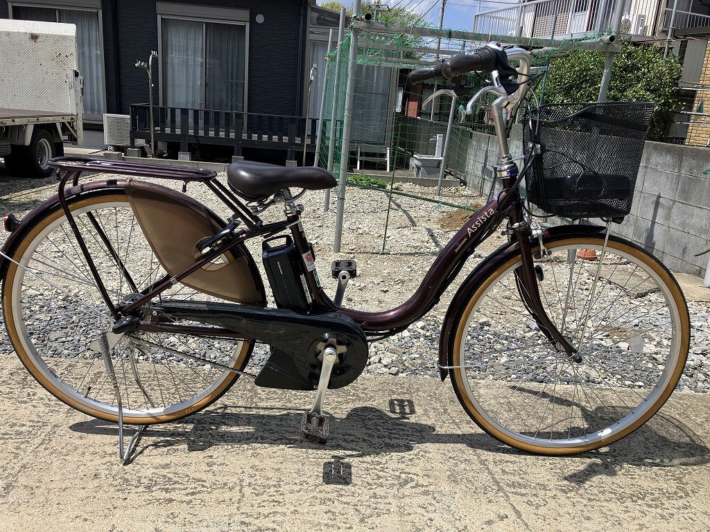 H6 beautiful goods! used electric bike 1 jpy outright sales! Bridgestone assistor tea delivery Area inside is postage 3800 jpy . delivery 