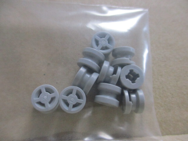  Lego детали колесо маленький светло-серый 10 шт новый товар 