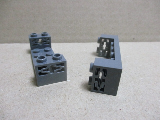 レゴ　パーツ　2×6十字軸通しブリック　ダークグレー2個　新品_画像1