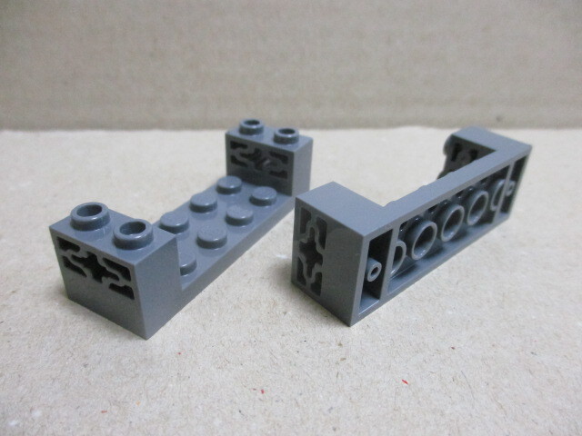 レゴ　パーツ　2×6十字軸通しブリック　ダークグレー2個　新品_画像2