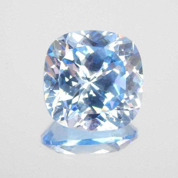  new goods * free shipping blue topaz 5A class Cubic Zirconia loose 10*10mm 1 bead CZ diamond antique cushion gem accessory 