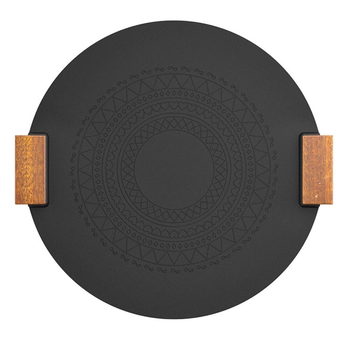 新品 丸い焼き皿 キャンプ 黒皮鉄板焼き皿 調理 極厚マルチグリル BBQの画像1