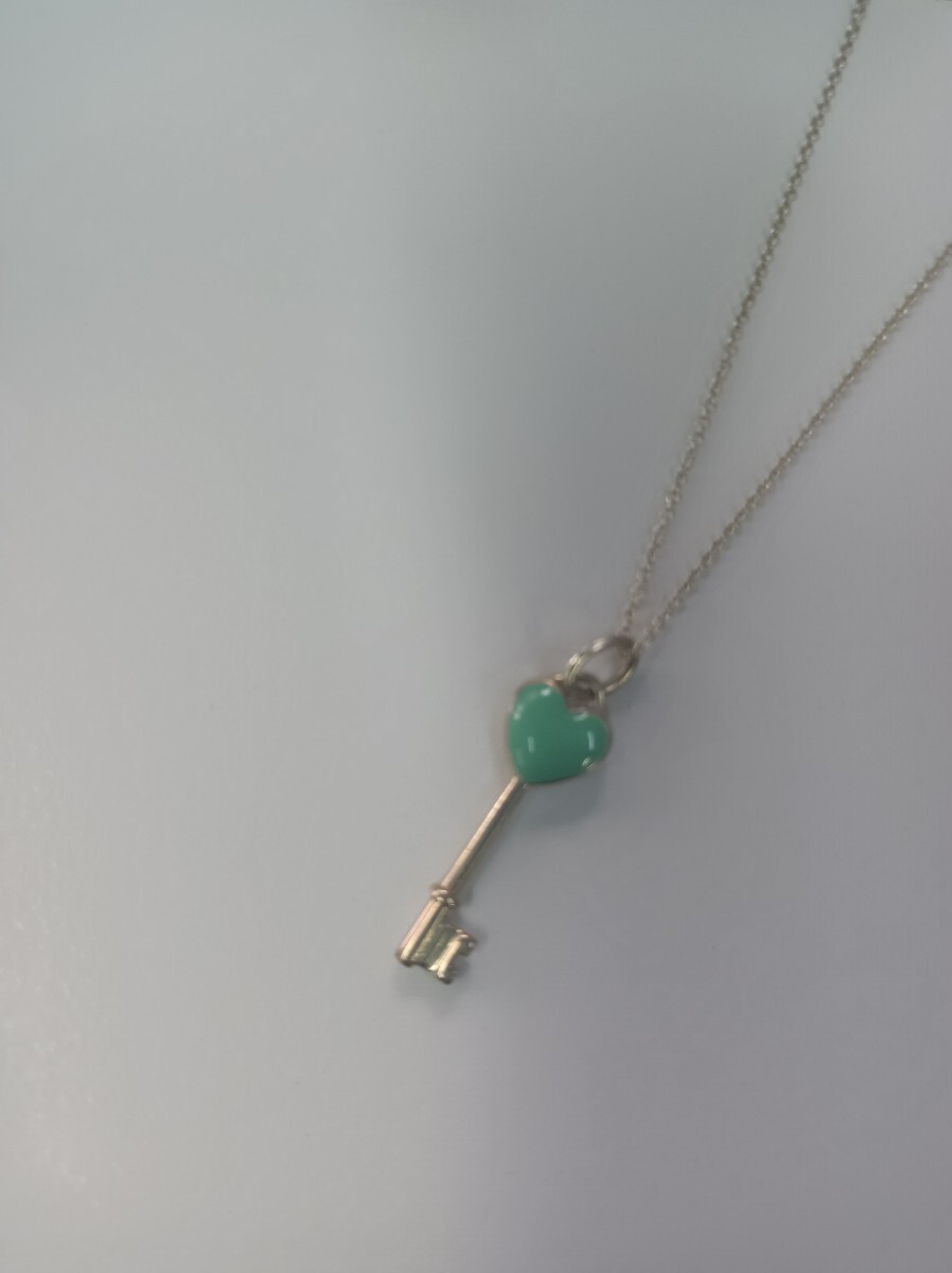 ティファニー TIFFANY&Co. 美品 エナメル ハートキー ネックレス Ag925の画像4