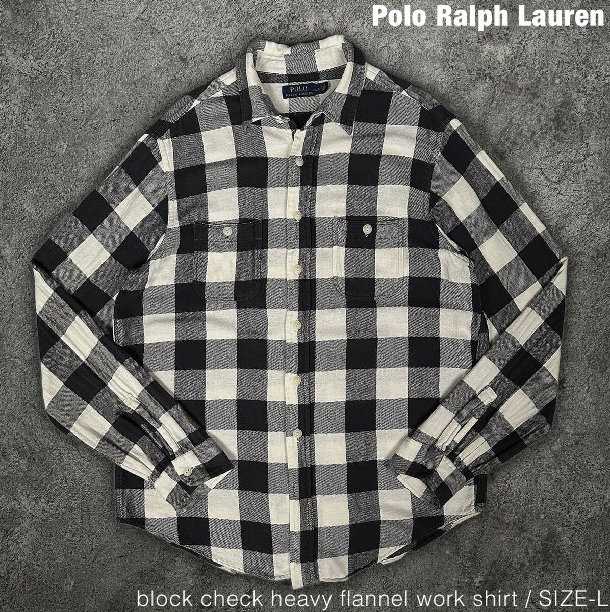 Polo Ralph Lauren ブロックチェック ネル ワークシャツ ポロ ラルフローレン 長袖シャツ フランネル トップス shirt_画像1