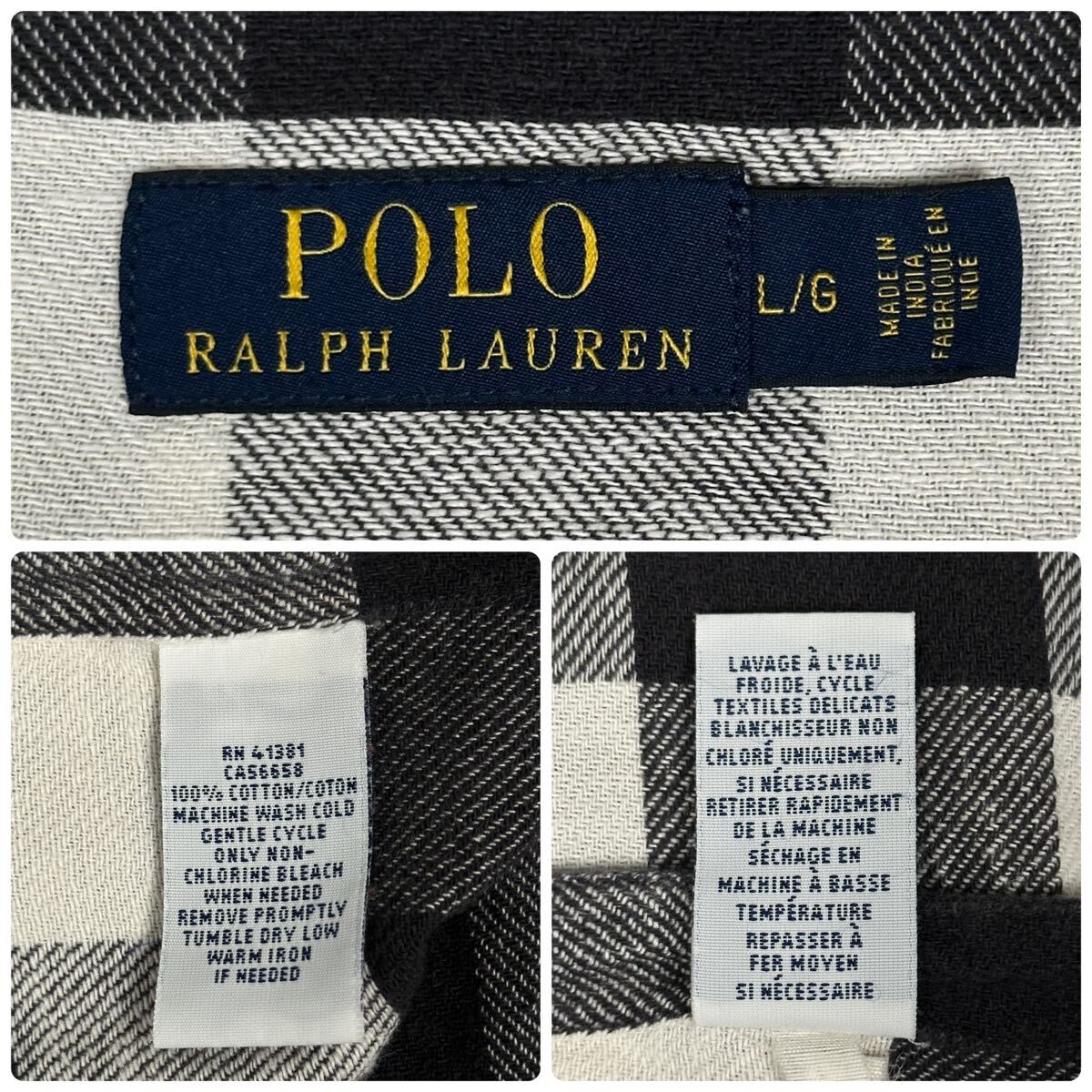 Polo Ralph Lauren ブロックチェック ネル ワークシャツ ポロ ラルフローレン 長袖シャツ フランネル トップス shirt_画像8