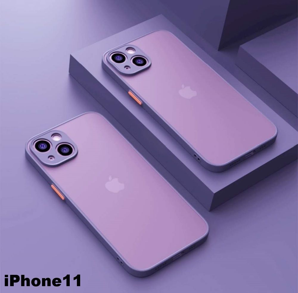 iphone11ケース カーバー TPU 可愛い　お洒落　韓国　マット　紫　軽量 ケース 耐衝撃 高品質399_画像1