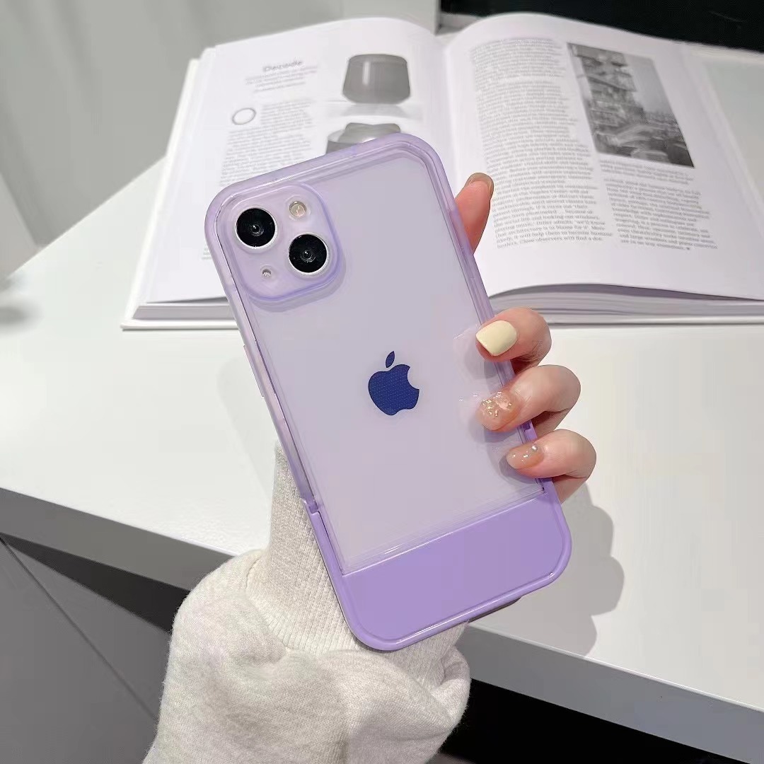 iphone14ケース カーバー スタンド付き　半透明　お洒落　韓国　軽量 ケース 耐衝撃 高品質 紫410_画像10