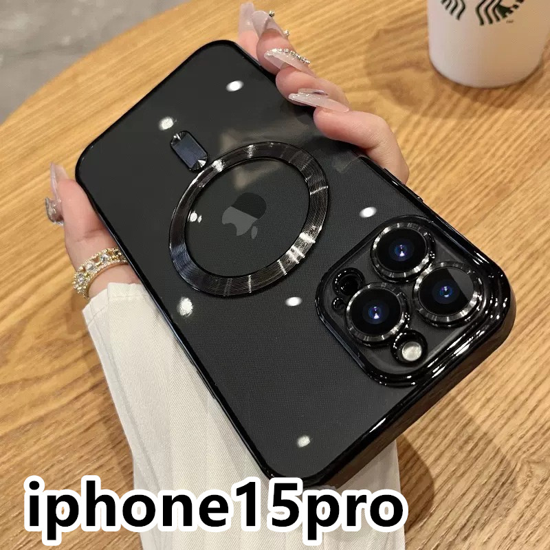 iphone15proケース TPU 軽量　ケース　無線　磁気 ワイヤレス充電 ブラック _画像1
