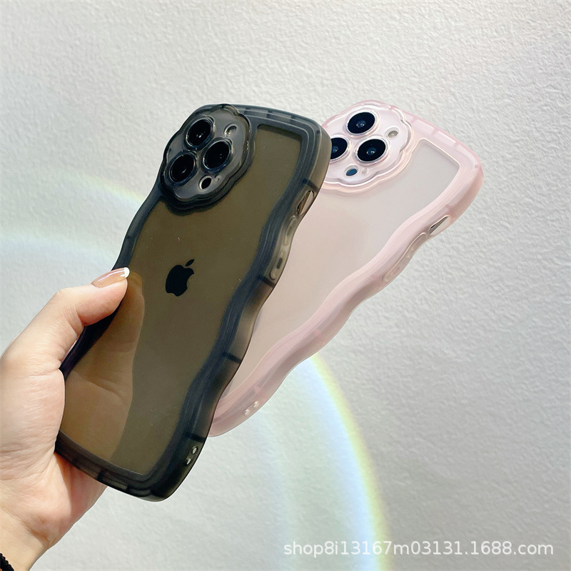 iphone13proケース カーバー TPU 可愛い　透明　波型花　お洒落　軽量 ケース 耐衝撃高品質紫441_画像7