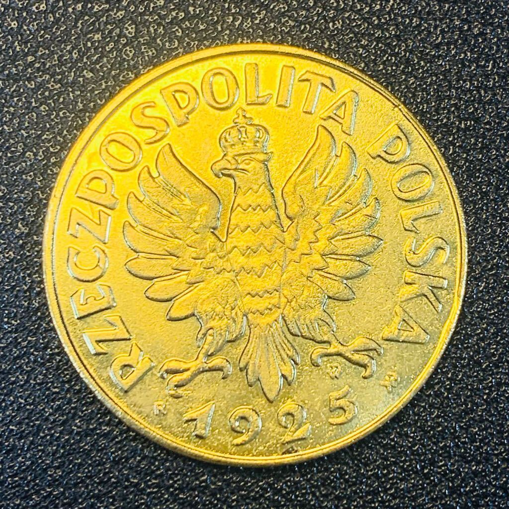 金貨 古銭 ポーランド 1925年 三月憲法記念 50ズウォティ 国章 鷲 クラウン 硬貨 大型 コインの画像2