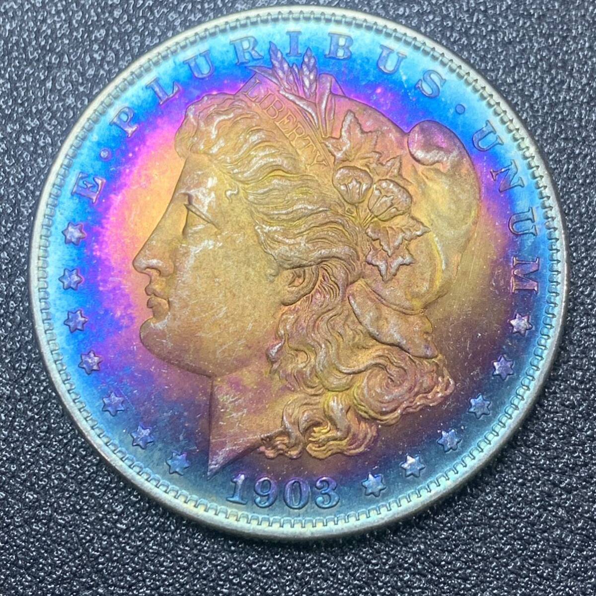 銀貨 古銭 アメリカ 1903年 自由の女神 リバティ 星の数・13 イーグル 1ドル 大型 コイン 硬貨の画像1