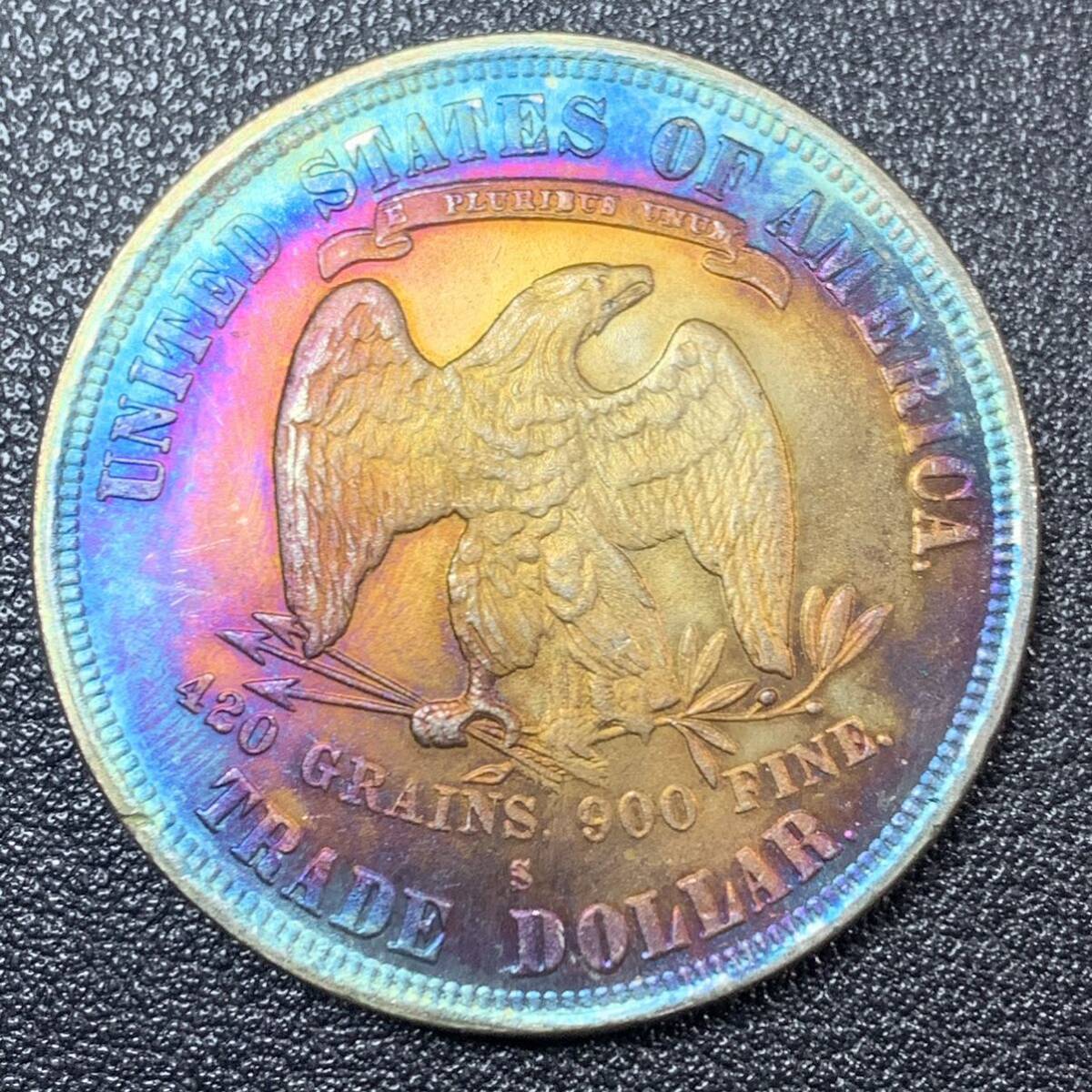 銀貨 古銭 アメリカ 1877年 自由の女神 リバティ 星の数・13 イーグル 1ドル 大型 コイン 硬貨の画像2