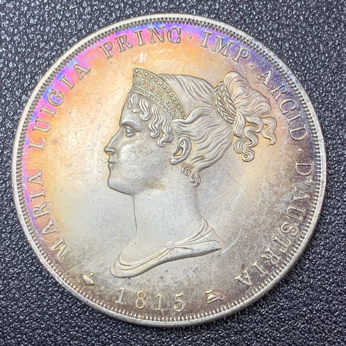 銀貨 古銭 1815年 イタリア マリア・ルイーザ女公 ナポレオン 記念幣 コイン 硬貨 貿易銀の画像2