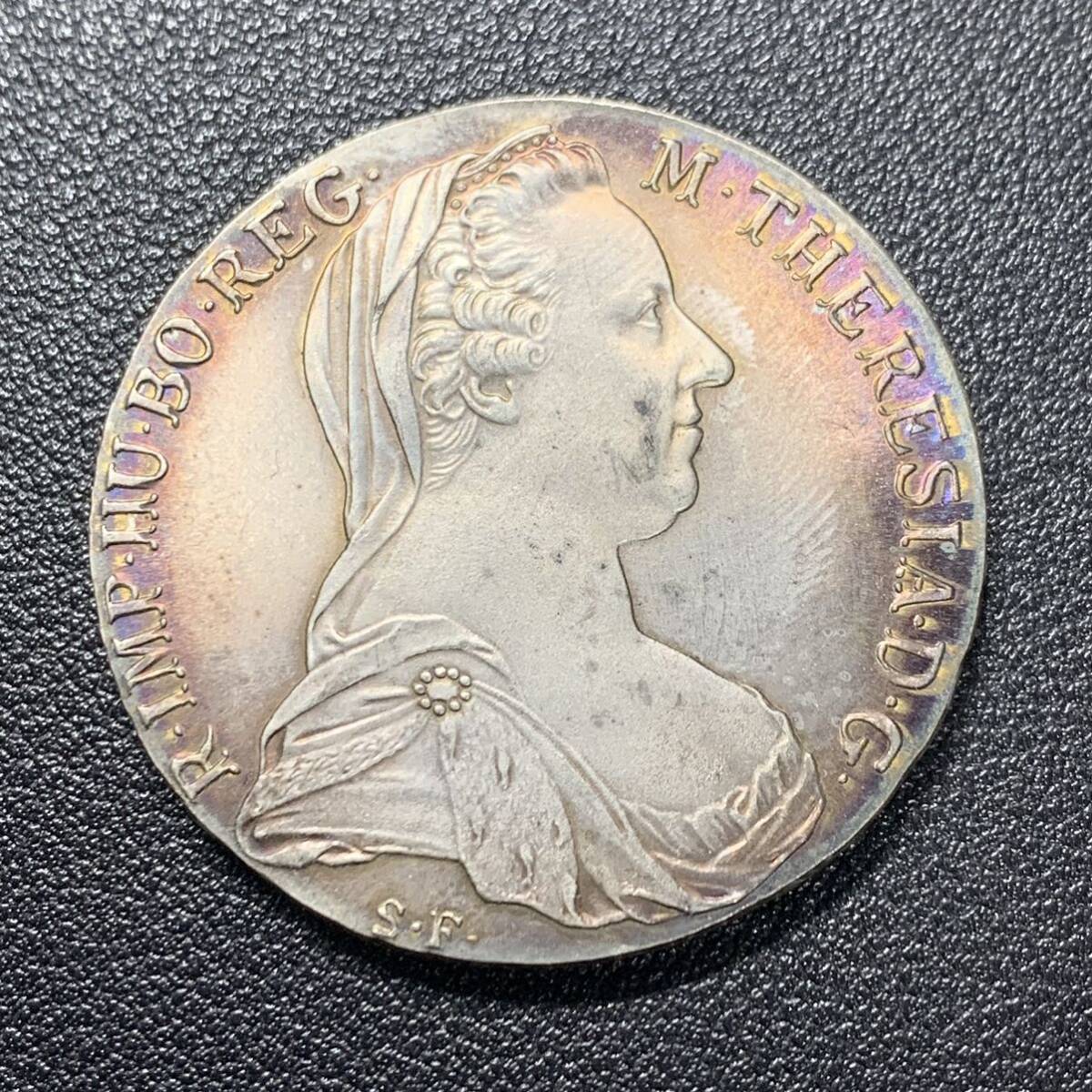 銀貨　古銭　オーストリア　 1780年　マリア・テレジア　ハプスブルク家　女帝　国章　ワシ　硬貨　貿易銀_画像1
