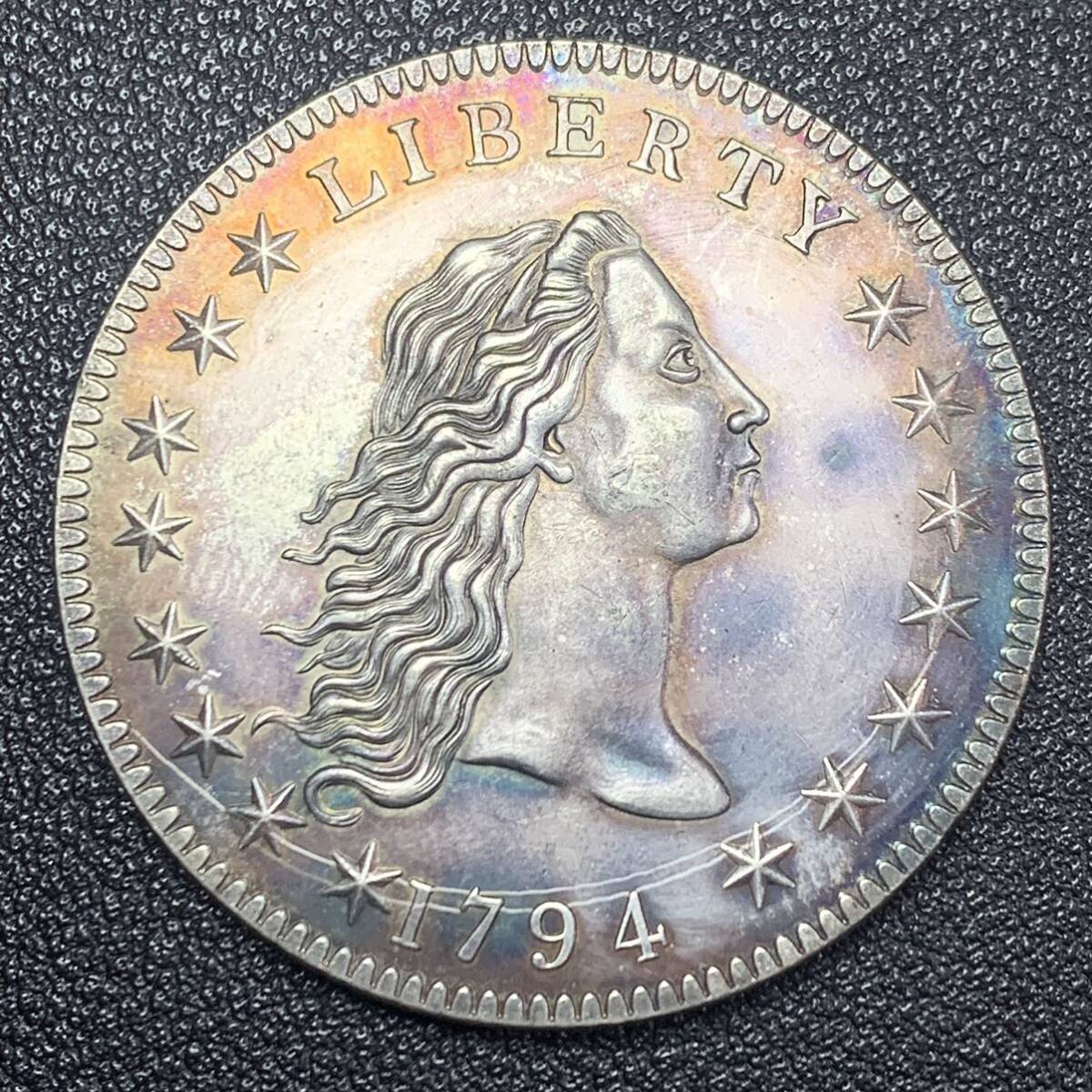 銀貨 古銭 アメリカ 1794年 自由の女神 リバティ 星の数・13 イーグル 1ドル 大型 コイン 硬貨の画像1