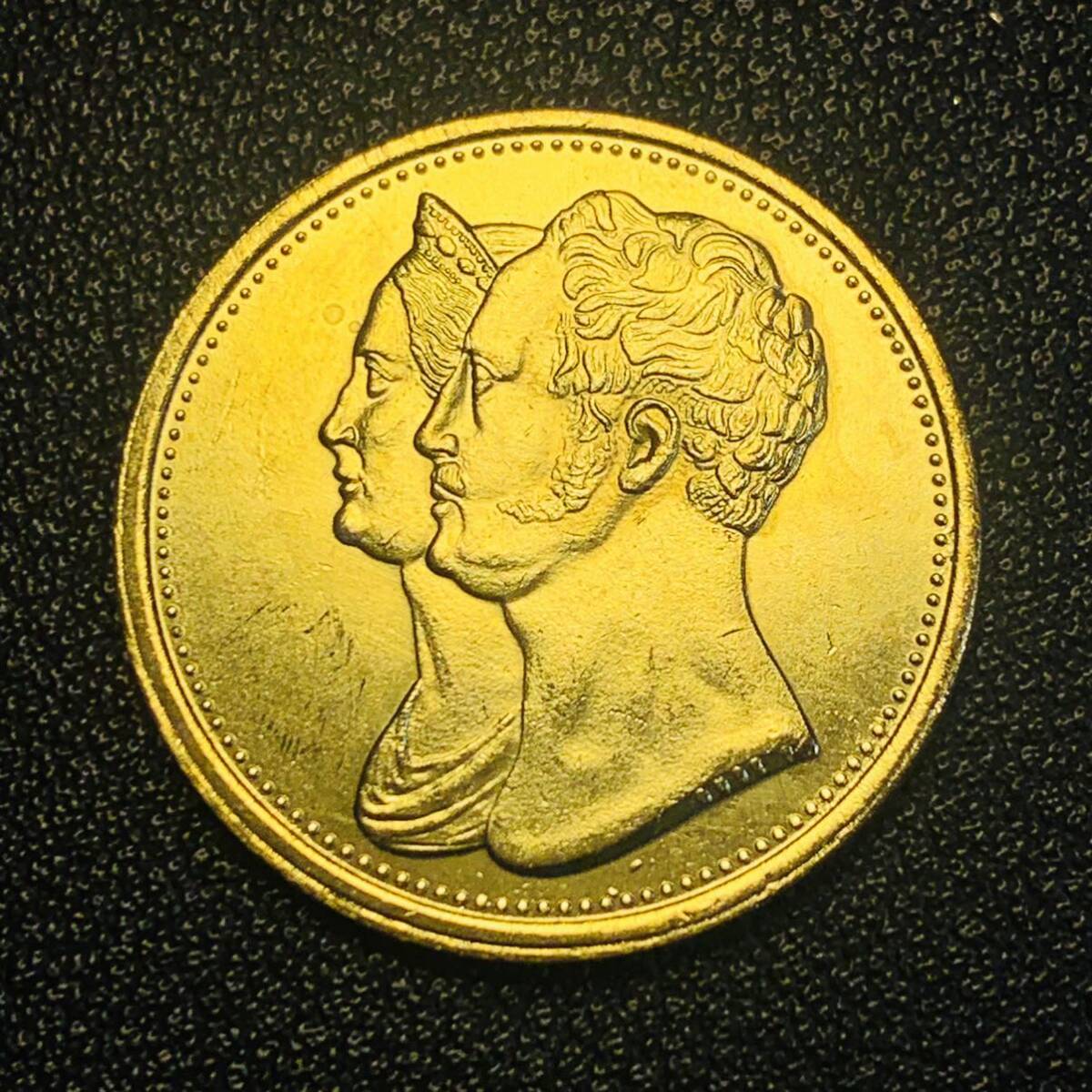 金貨 古銭 1836年 ロシア帝国 ニコライ1世 アレクサンドラ皇后 10ループル 小型 コイン 硬貨の画像1