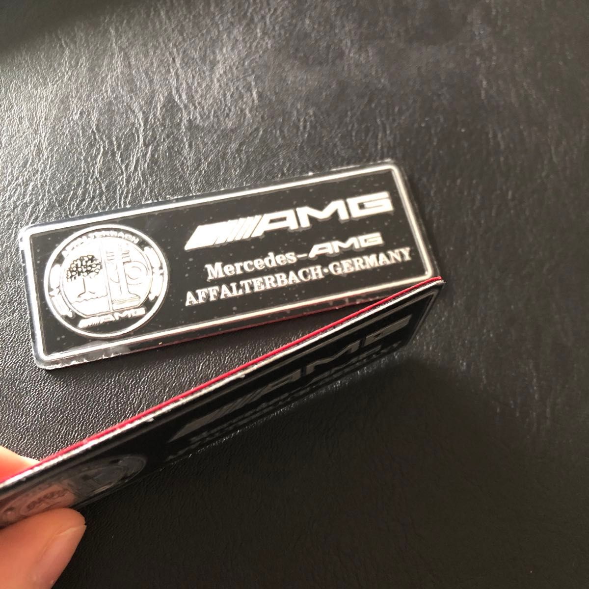 AMG メルセデスベンツ 2枚セットカーステッカー エンブレム シルバー プレート アルミ製 シール 車用品　車アクセサリー