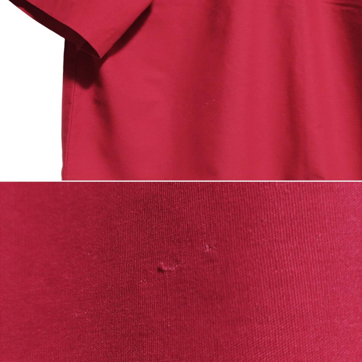 SpotliteLX 半袖ワークシャツ size 17.5 オーバーサイズ レッド ゆうパケットポスト可 胸 ロゴ 刺繍 Coca・Cola 古着 洗濯 プレス済 f17_画像7