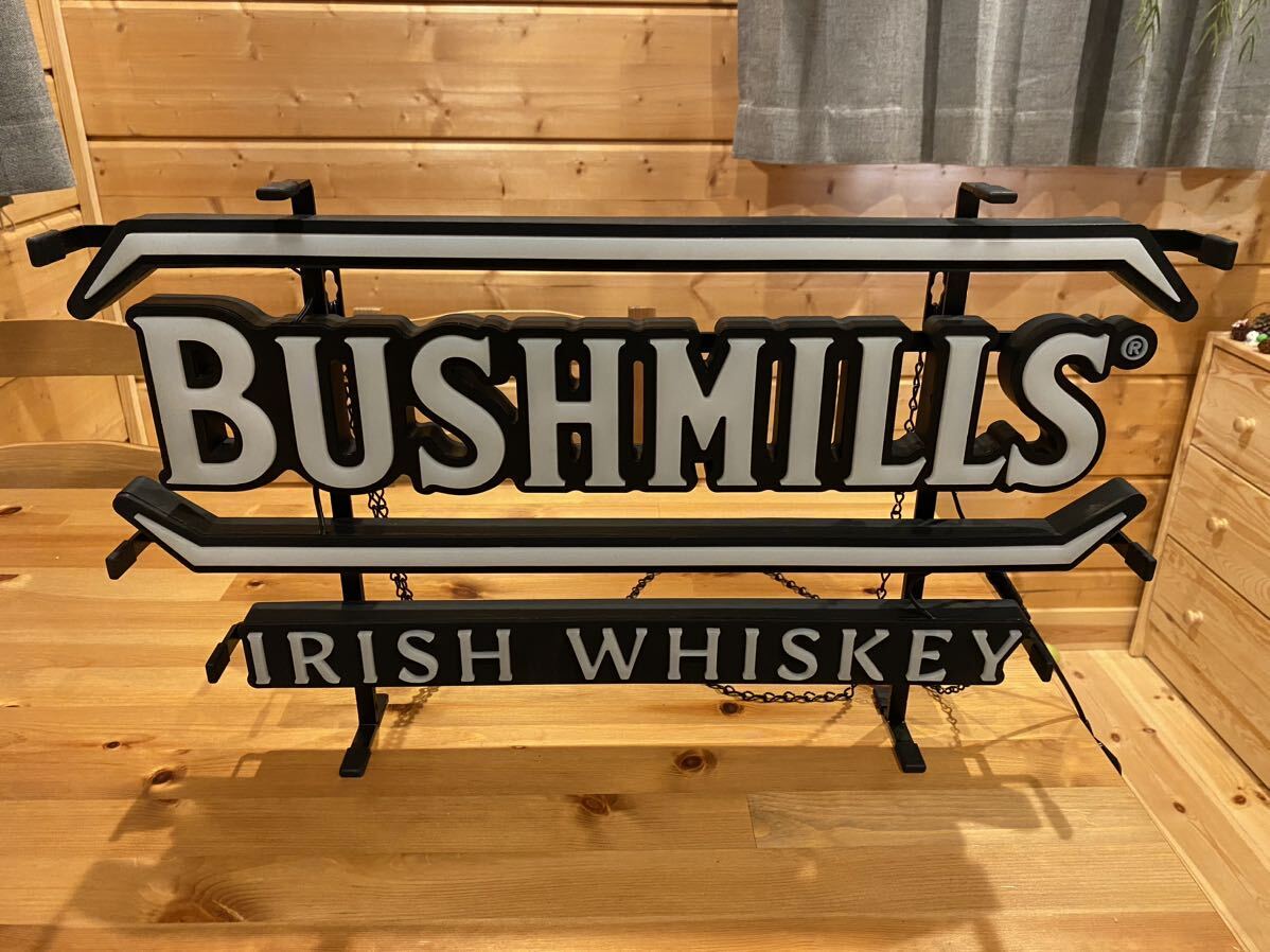 レア bushmills irish whiske ブッシュミルズ アイリッシュ ウィスキー ネオンサイン 電光パネル 看板 バー 飲み屋 インダストリアル の画像1