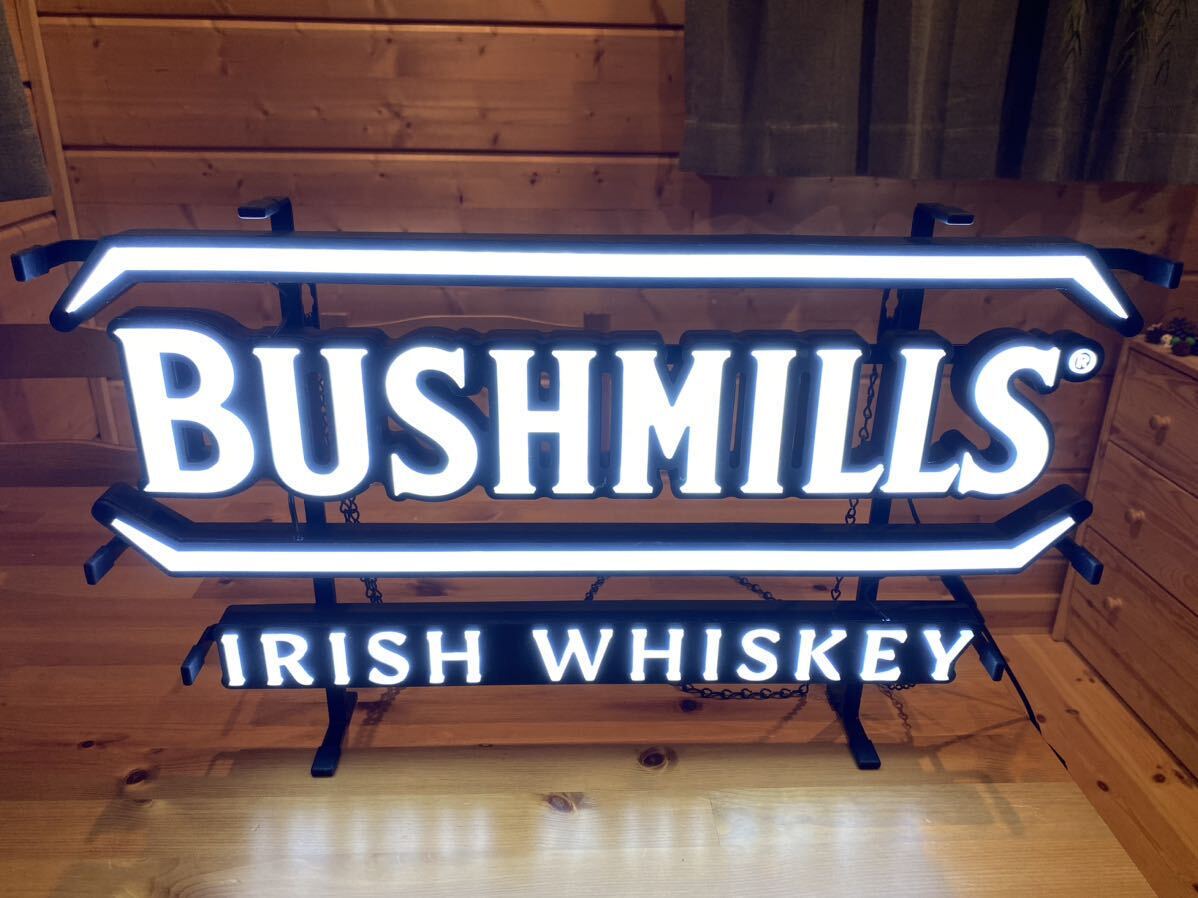 レア bushmills irish whiske ブッシュミルズ アイリッシュ ウィスキー ネオンサイン 電光パネル 看板 バー 飲み屋 インダストリアル の画像2