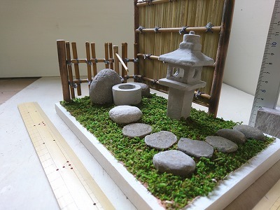 ヤフオク 紙粘土で作るミニチュア 1 12 和風庭園