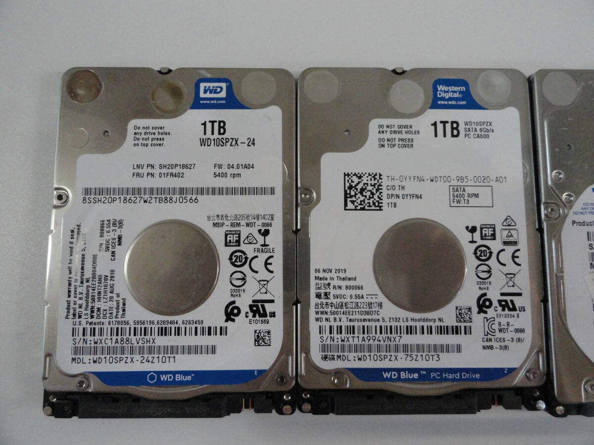 ☆☆お奨め中古品WD10SPZX-24 2枚WD10JPVX 2枚TOSHIBA MQ01ABD100 1枚 SEAGETA ST1000ML035 1枚  計6枚 HDD 1TB 2.5inch SerialATA☆☆の画像2