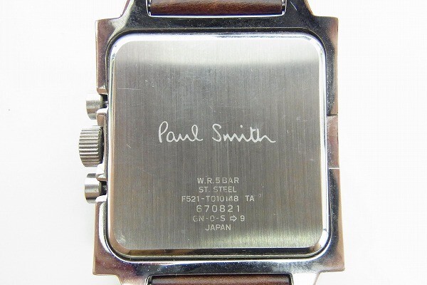 I691-Y2-6587* Paul Smith Paul Smith F521-T010148 мужской кварц наручные часы текущее состояние товар ① *