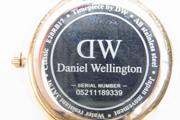 I678-J10-3407◎ Daniel Wellington ダニエル ウェリントン DW E28RB17 レディース クォーツ 腕時計 現状品① ◎の画像4